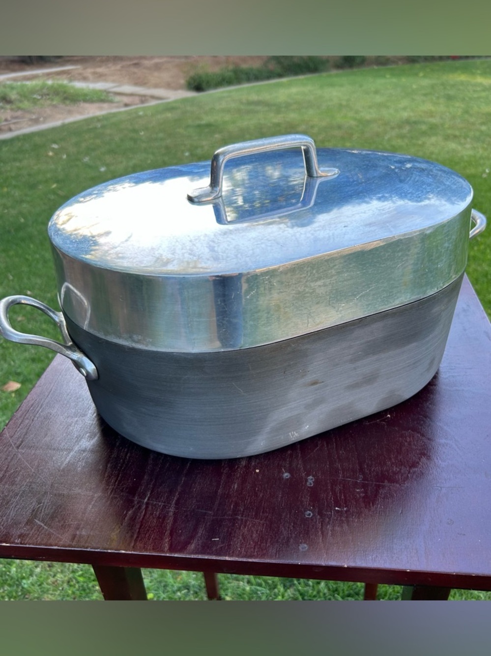 Vintage Magnalite GHC Dutch Oven Roaster w/Trivet 15.5” 13QT Aluminum USA Made